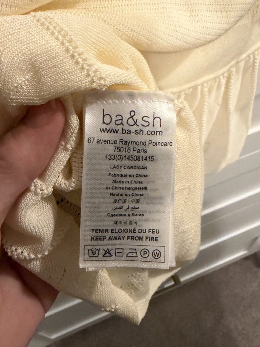 ba&sh Cream V-Neck Button Front Peplum Top - Picture 8 of 8